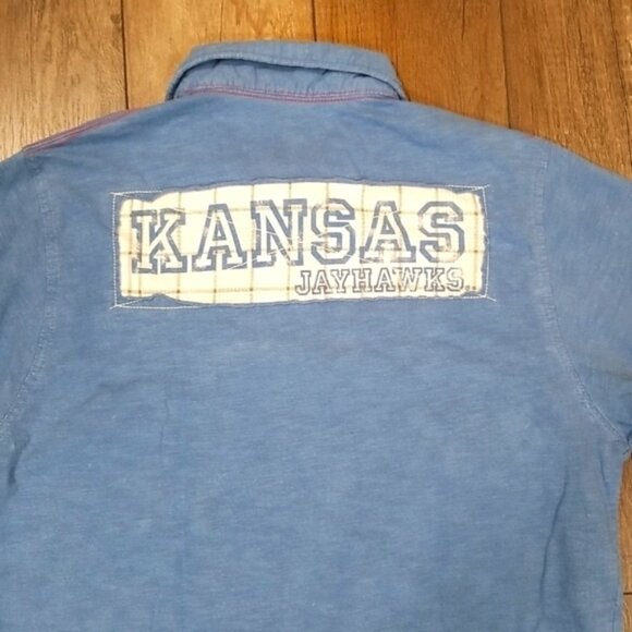 Kansas U Jayhawks Fan Shirt Show Your Colors Size L Blue - Picture 3 of 9